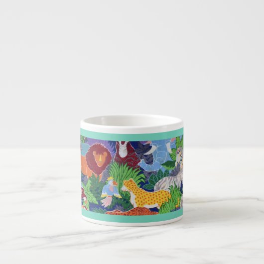 Bunte Dschungeltiere Espressotasse (Vorderseite)