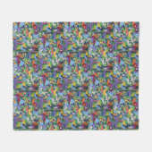 Bunte Dschungeltiere Fleecedecke (Vorderseite (Horizontal))
