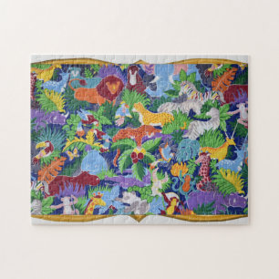 Bunte Dschungeltiere Puzzle