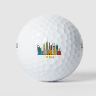 bunte Dubai-Cartoonlandschaft Golfball
