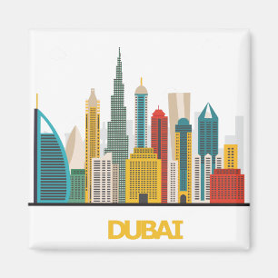 bunte Dubai-Cartoonlandschaft Magnet