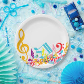 Bunte durcheinandergebrachte musikalische pappteller (Party)