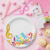 Bunte durcheinandergebrachte musikalische pappteller (Party)