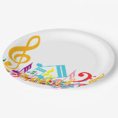 Bunte durcheinandergebrachte musikalische pappteller (Schrägansicht)