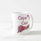 Bunte dynamische Herz-Gefüllte Karte von Cape Cod Kaffeetasse (VorderseiteRechts)