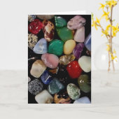 Bunte Edelstein-Steine Karte (Gelbe Blume)