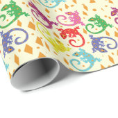 Bunte Eidechsen Geschenkpapier (Rolleneckpunkt)