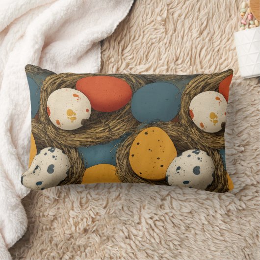 Bunte Eier vom Bauernhof Lendenkissen (Decke)