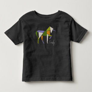 Bunte Einhorn-Fantasie-Märchenmoderner Tangram Kleinkind T-shirt