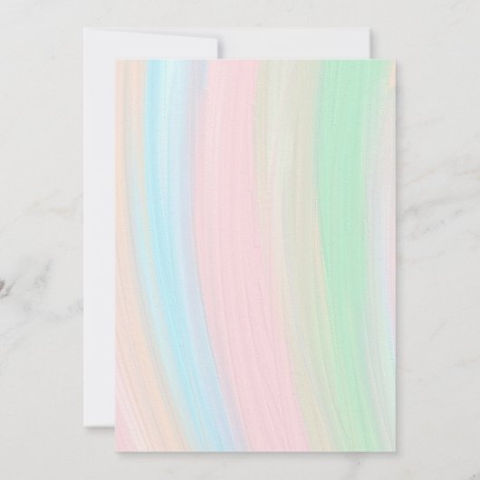 Bunte Einhorn- und Regenbogenfeier Einladung (Rückseite)