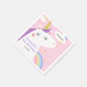 Bunte Einhorn- und Regenbogenfeier Serviette (Ecke)