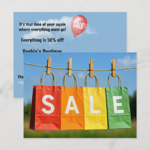 Bunte Einkaufstaschen Verkauf Online Postkarte