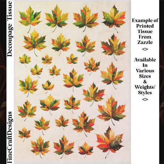 Bunte Einzelne Herbstblätter FK9 Decoupage Seidenpapier