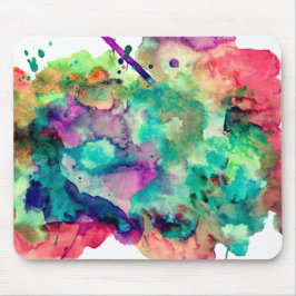 Bunte, einzigartige Aquarell-Farbe spritzt Mousepad