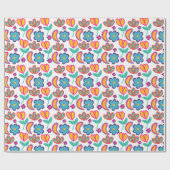 Bunte, einzigartige Blume Geschenkpapier (Flach)