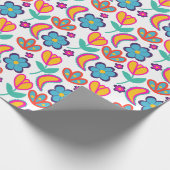 Bunte, einzigartige Blume Geschenkpapier (Ecke)