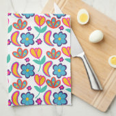 Bunte, einzigartige Blume Geschirrtuch (Viertel Falte)