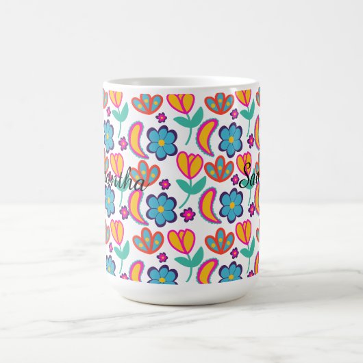Bunte, einzigartige Blume Kaffeetasse (Mittel)