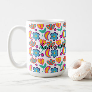 Bunte, einzigartige Blume Kaffeetasse
