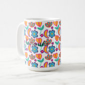 Bunte, einzigartige Blume Kaffeetasse (Vorderseite Links)