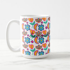 Bunte, einzigartige Blume Kaffeetasse