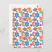 Bunte, einzigartige Blume Postkarte (Vorne/Hinten)