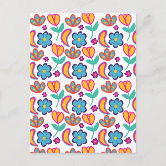 Bunte, einzigartige Blume Postkarte (Vorderseite)