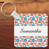 Bunte, einzigartige Blume Schlüsselanhänger (Vorderseite)