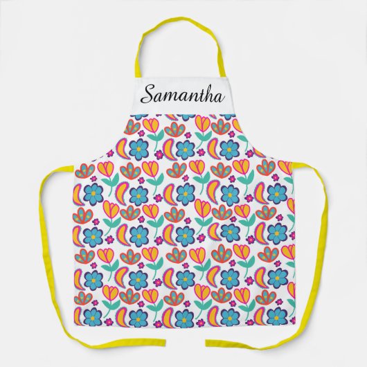 Bunte, einzigartige Blume Schürze (Vorderseite)