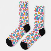Bunte, einzigartige Blume Socken (Linkes Detail)