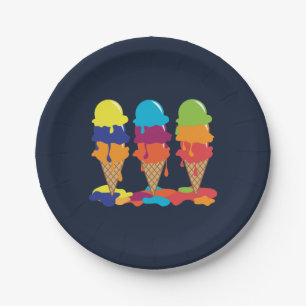 Bunte Eiscreme Geburtstagsparty Pappteller