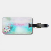 Bunte Eiscreme-Kegel-Macarons-Monogramm Gepäckanhänger (Rückseite horizontal)