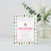 Bunte Eiscreme-Muster-Party Einladungen (Stehend Vorderseite)