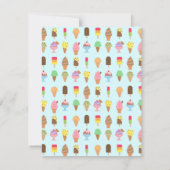 Bunte Eiscreme-Muster-Party Einladungen (Rückseite)