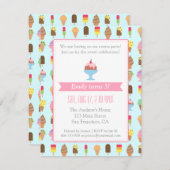 Bunte Eiscreme-Muster-Party Einladungen (Vorne/Hinten)