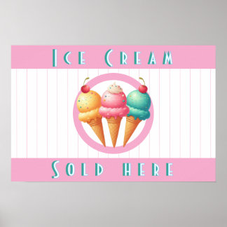 Bunte Eisdiele Poster