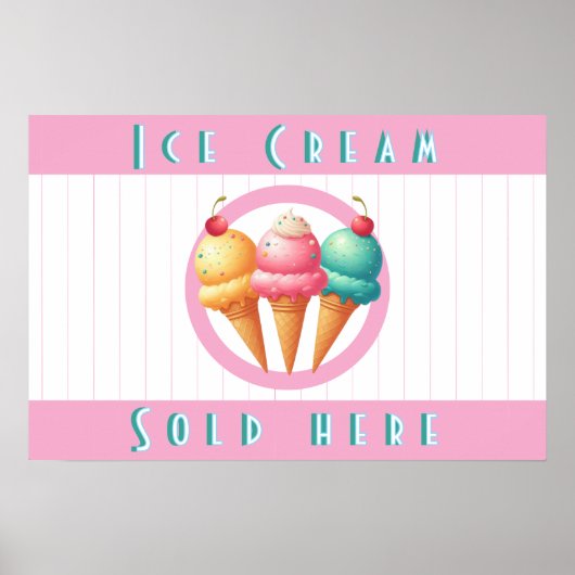 Bunte Eisdiele Poster (Vorne)
