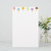 Bunte Eistüten Briefpapier (Stehend Vorderseite)
