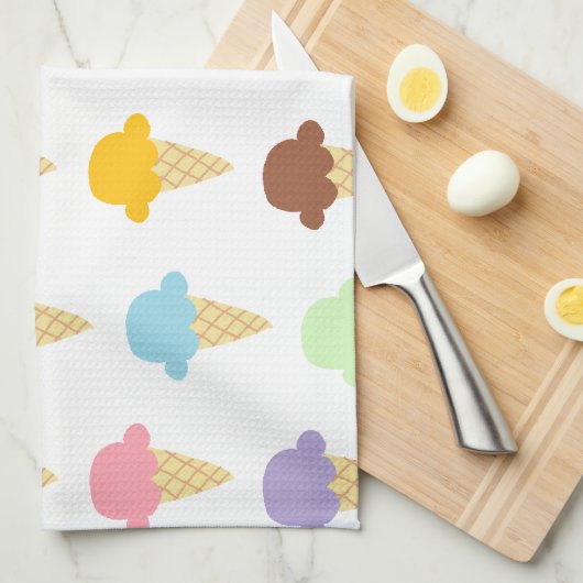 Bunte Eistüten Handtuch (Viertel Falte)