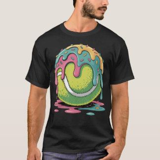 Bunte Eistüten-Tropfen-Tennisball für Junge T-Shirt