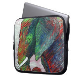 Bunte Elefant-Kunst Laptopschutzhülle (Vorderseite Links)