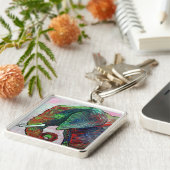 Bunte Elefant-Kunst Schlüsselanhänger (Seite)