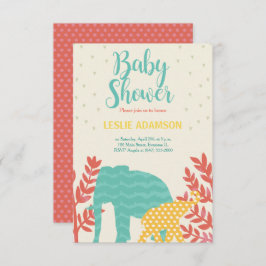 bunte Elefanten Babydusche Einladung