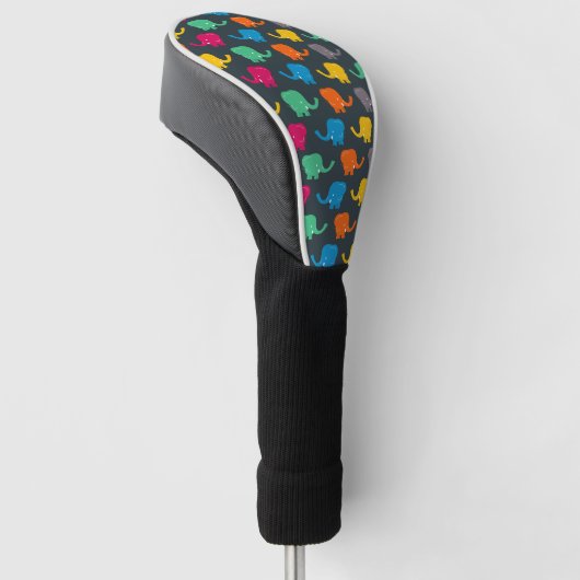 bunte Elefanten Golf Headcover (angewinkelt)