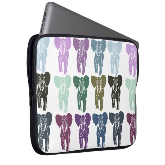 Bunte Elefanten Laptopschutzhülle (Vorne Rechts)