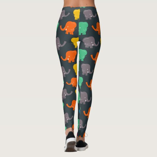 bunte Elefanten Leggings (Rückseite)