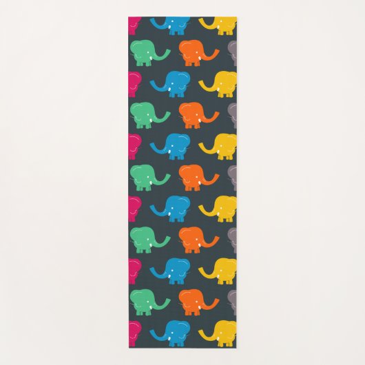 bunte Elefanten Yogamatte (Vorderseite)