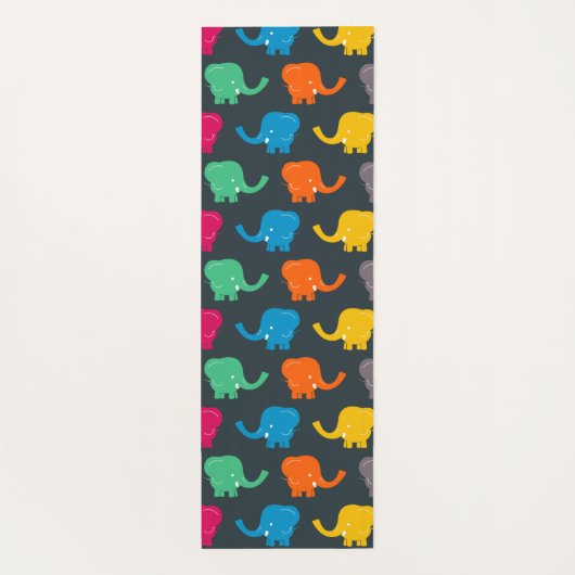 bunte Elefanten Yogamatte (Rückseite)
