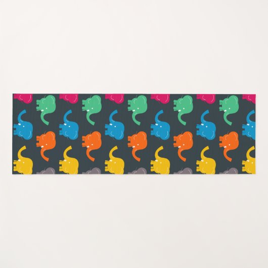 bunte Elefanten Yogamatte (Vorderseite (Horizontal))