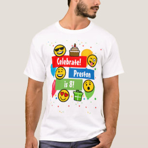 Bunte Emoji Geburtstags-Party-Kinder oder Jungen T-Shirt